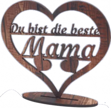 Muttertags Geschenk "Beste Mama" aus Holz in Herzform